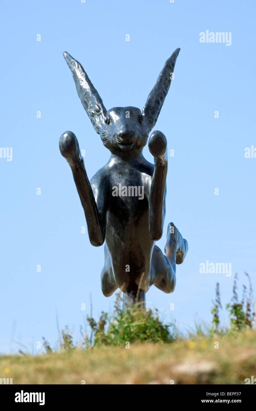 Statue the Hare by Flanagan near the Zwin, Knokke, Belgium Stock Photo