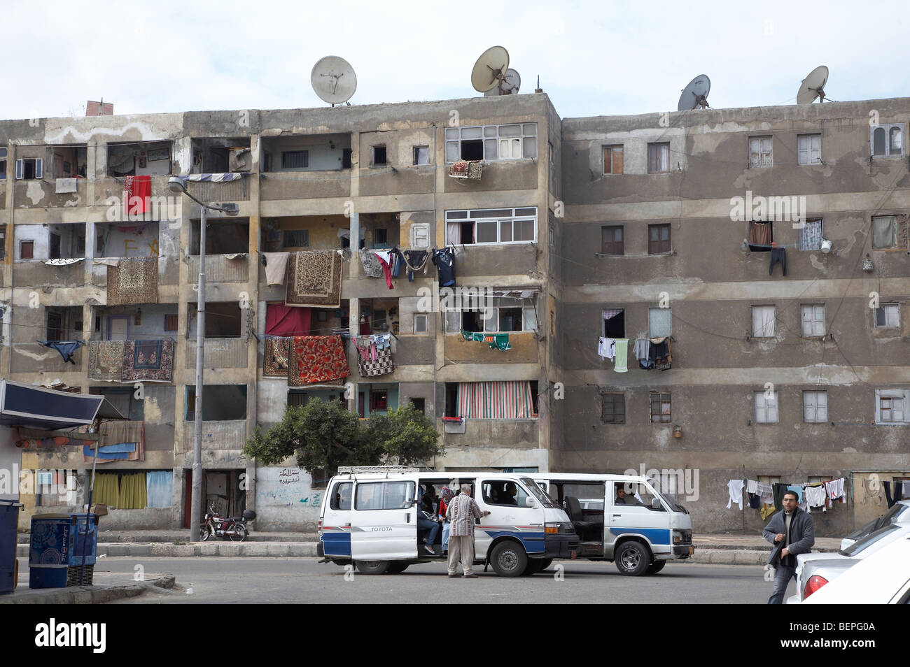 EGYPT Apartment buildings occupied by lower income group in Port Said PHOTO by SEAN SPRAGUE Stock Photo