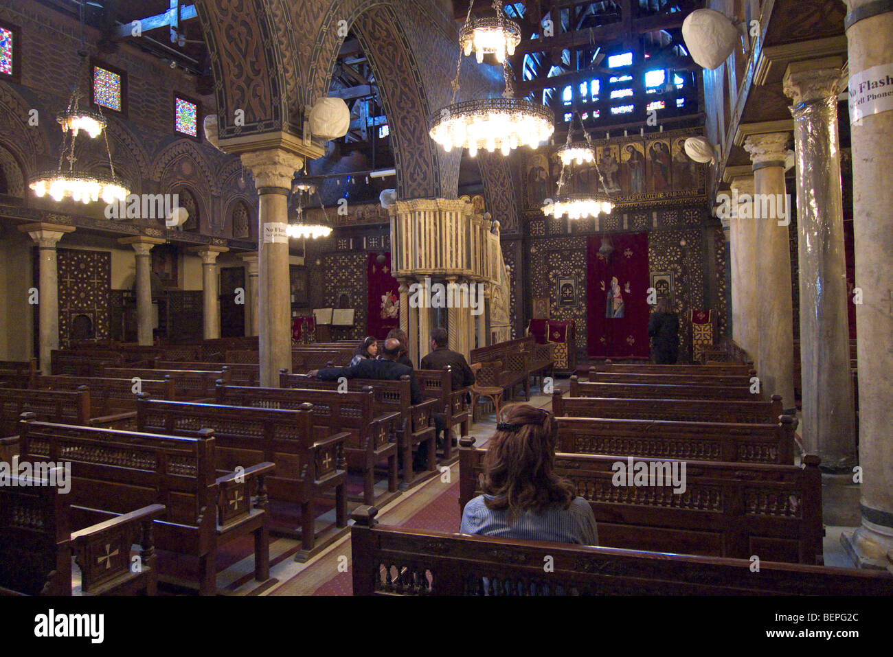 EGYPT Hanging church, Kineeset al- Mullaqa, Cairo. PHOTO by SEAN SPRAGUE Stock Photo