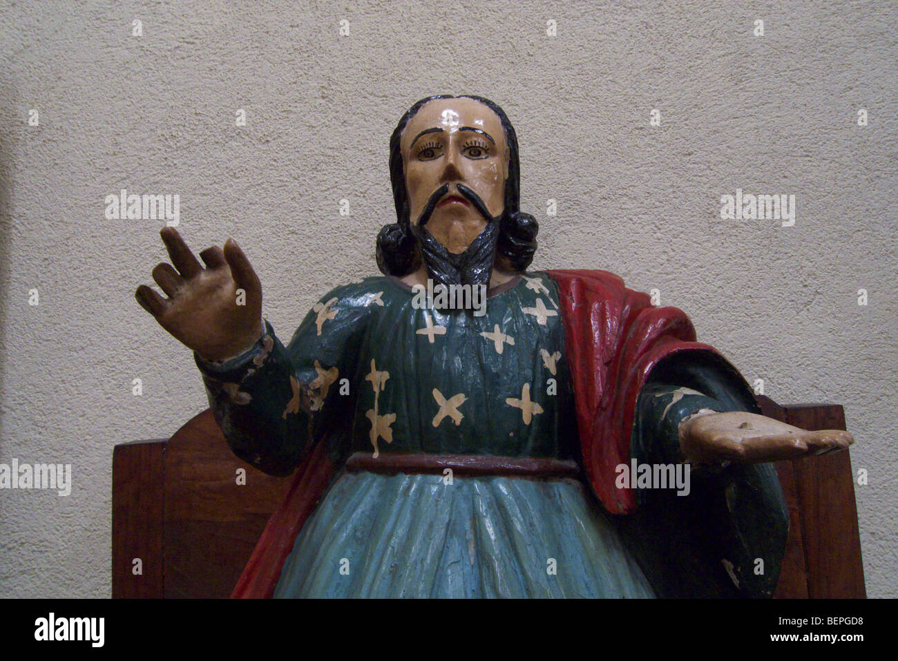GUATEMALA Statues of Saints in the Catholic cathedral of Santiago de Atitlan. PHOTO BY SEAN