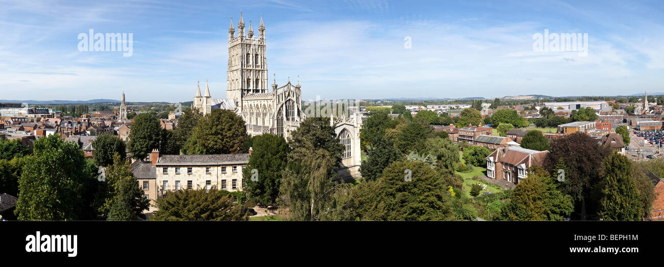 A panoramic view of Gloucester Cathedral, Gloucester UK Stock Photo