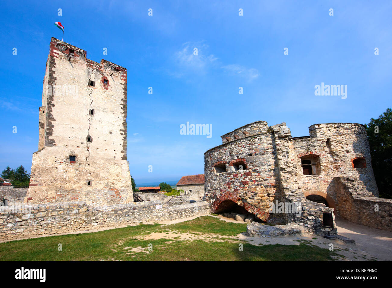 Kinizsi castle, Nagyvdzsony Var, Balaton Hungary Stock Photo