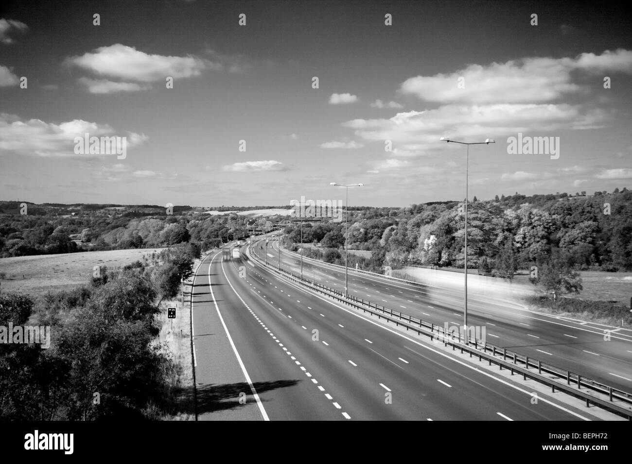 M25 motorway traffic uk Black and White Stock Photos & Images - Alamy