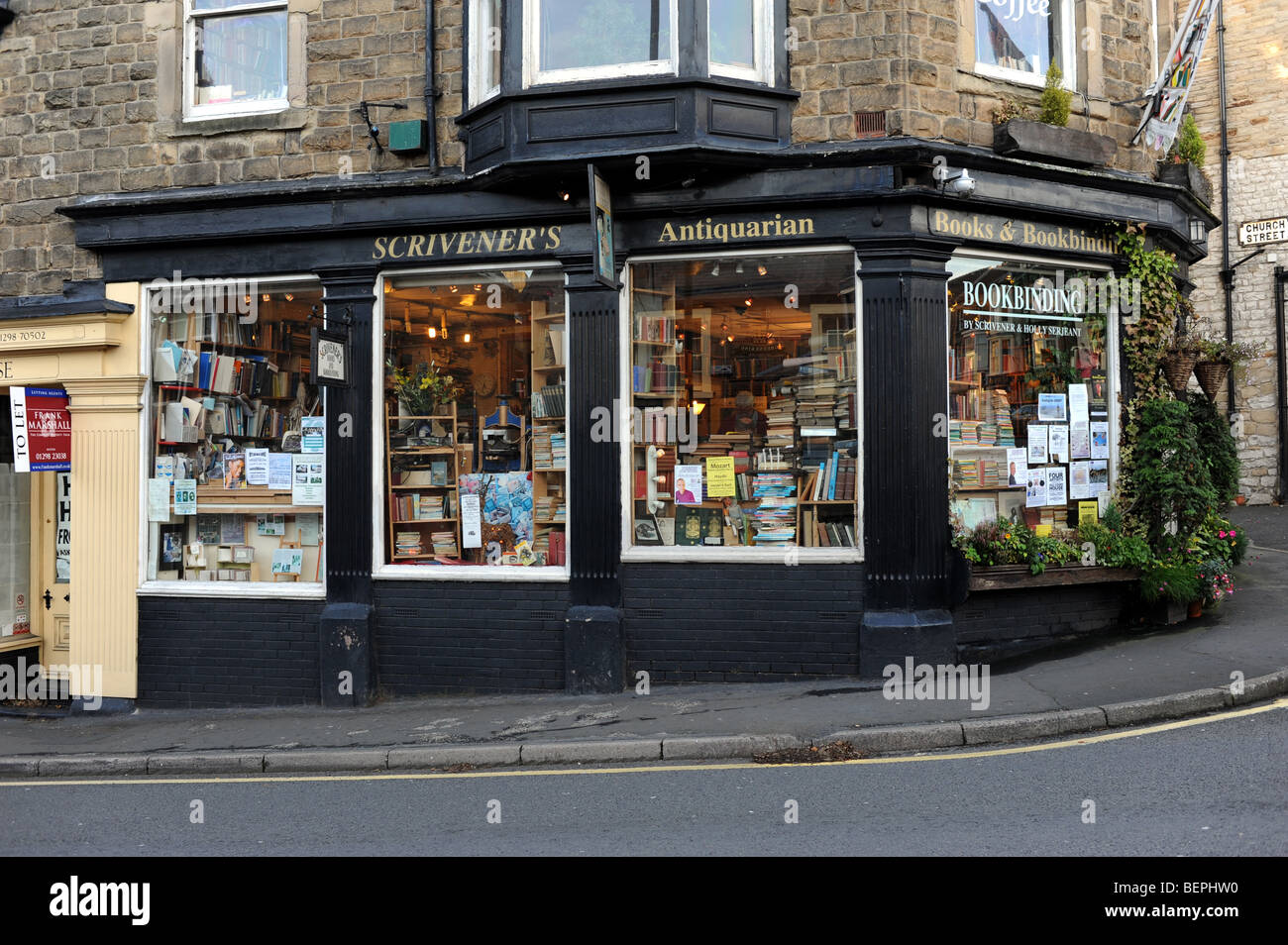 Scrivener's Book and Bookbinding Shop at Buxton Derbyshire UK Stock Photo Alamy
