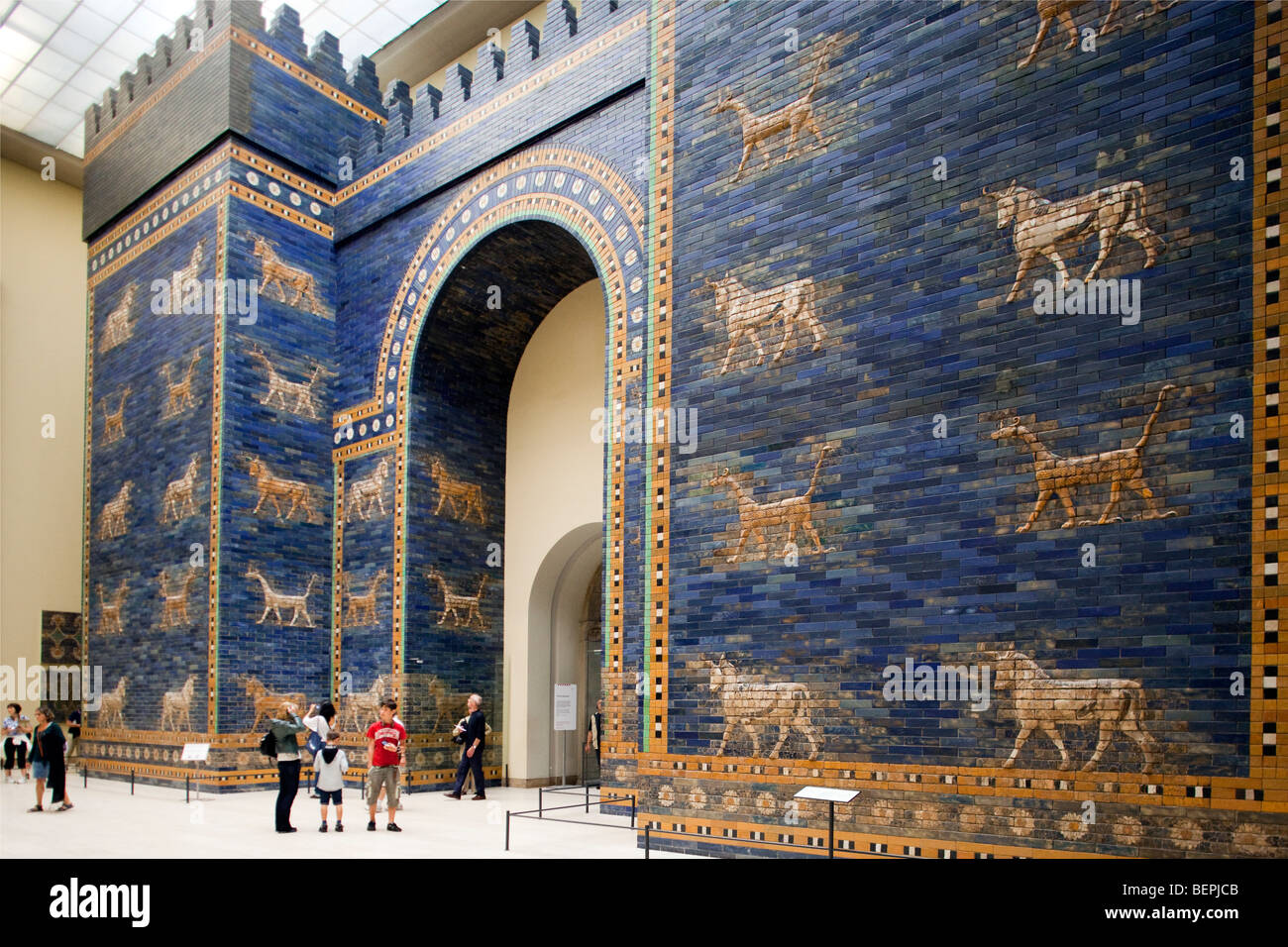 Ishtar Gate of the ancient city of Babylon, Pergamon Museum, Berlin, Germany Stock Photo