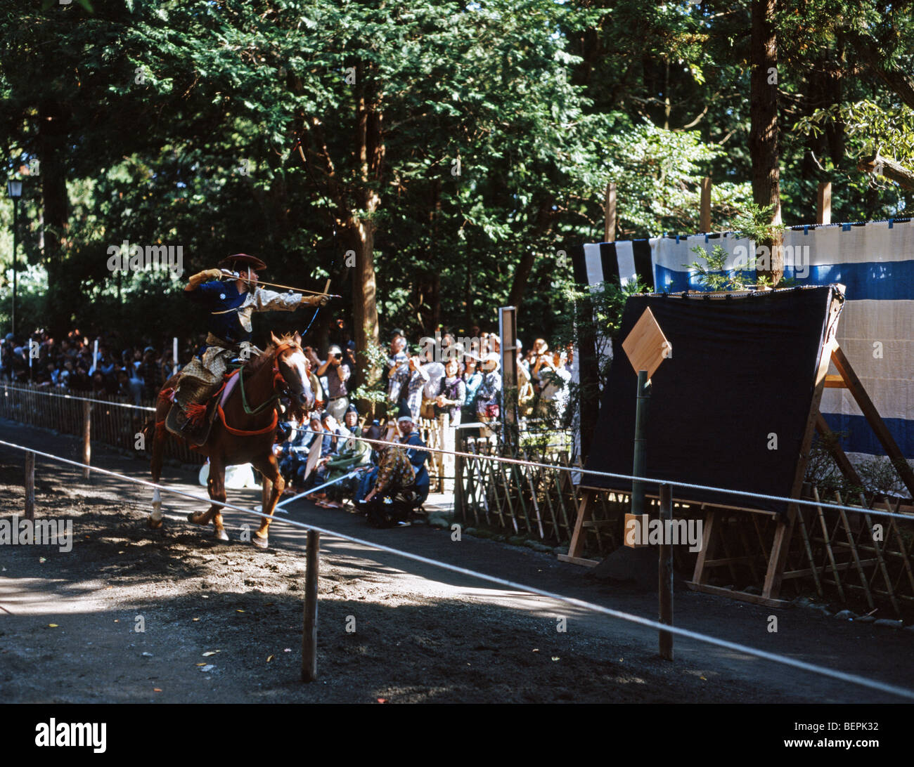 Yabusame Horseback Archery, Hachimangu Shrine Festival, Kamakura, Kanagawa, Japan Stock Photo