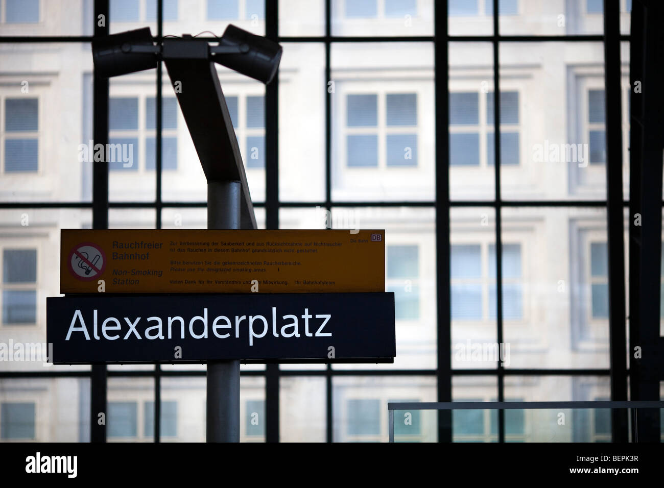 Sign of Alexanderplatz railway station, Berlin, Germany Stock Photo