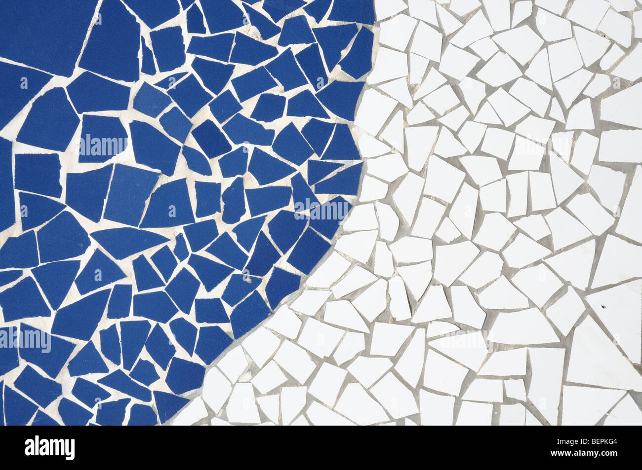 White and blue mosaic background Stock Photo