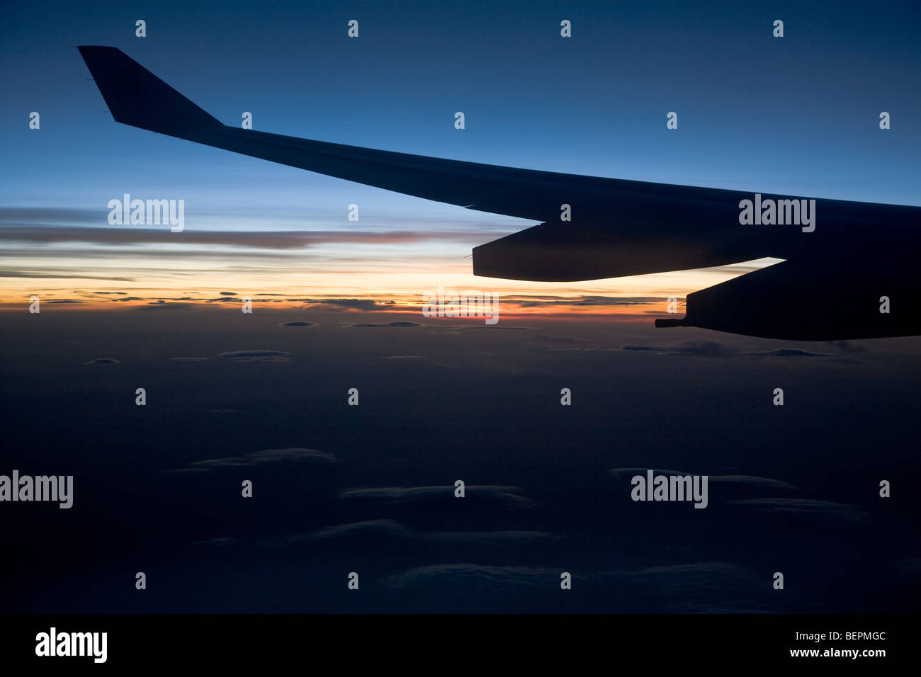 Airplane wing tip sunset hi-res stock photography and images - Alamy