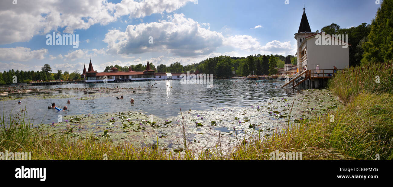 Heviz Thermal lake - Second largest thermal lake in the world with water at 35-36 degree C - Balaton - Hungary Stock Photo