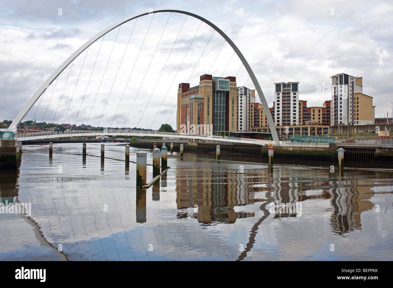 Millennium Bridge and Baltic centre, Newcastle upon Tyne, England. Stock Photo