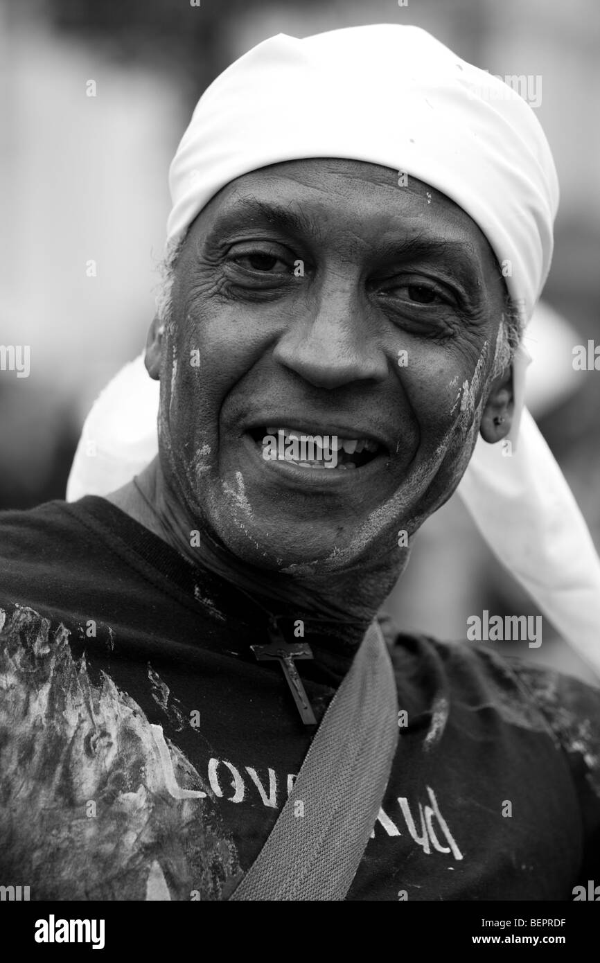 White Bandanna Man Stock Photo