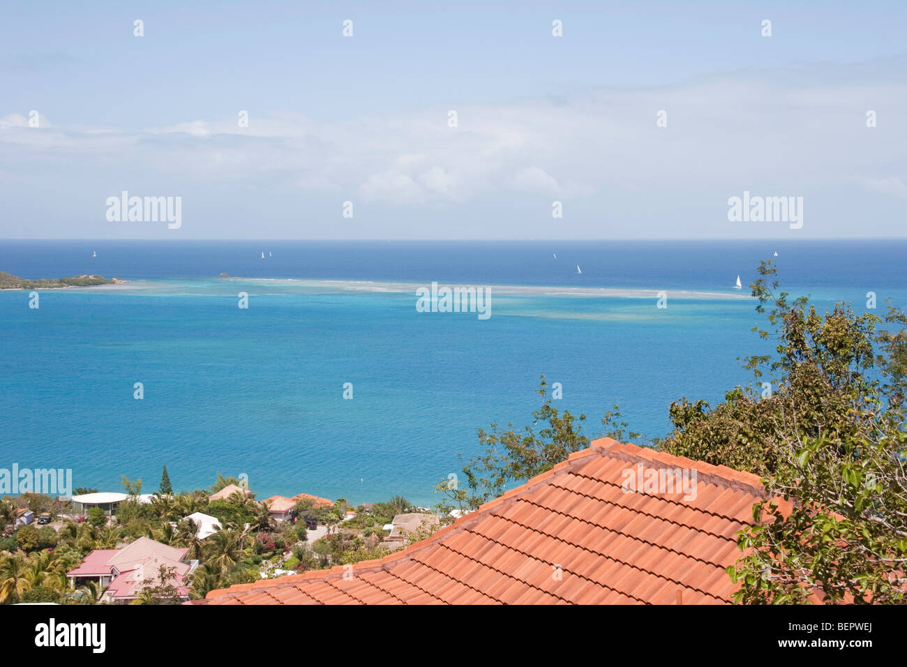 A view of the reef at the North Entrance to Gorda Sound Stock Photo