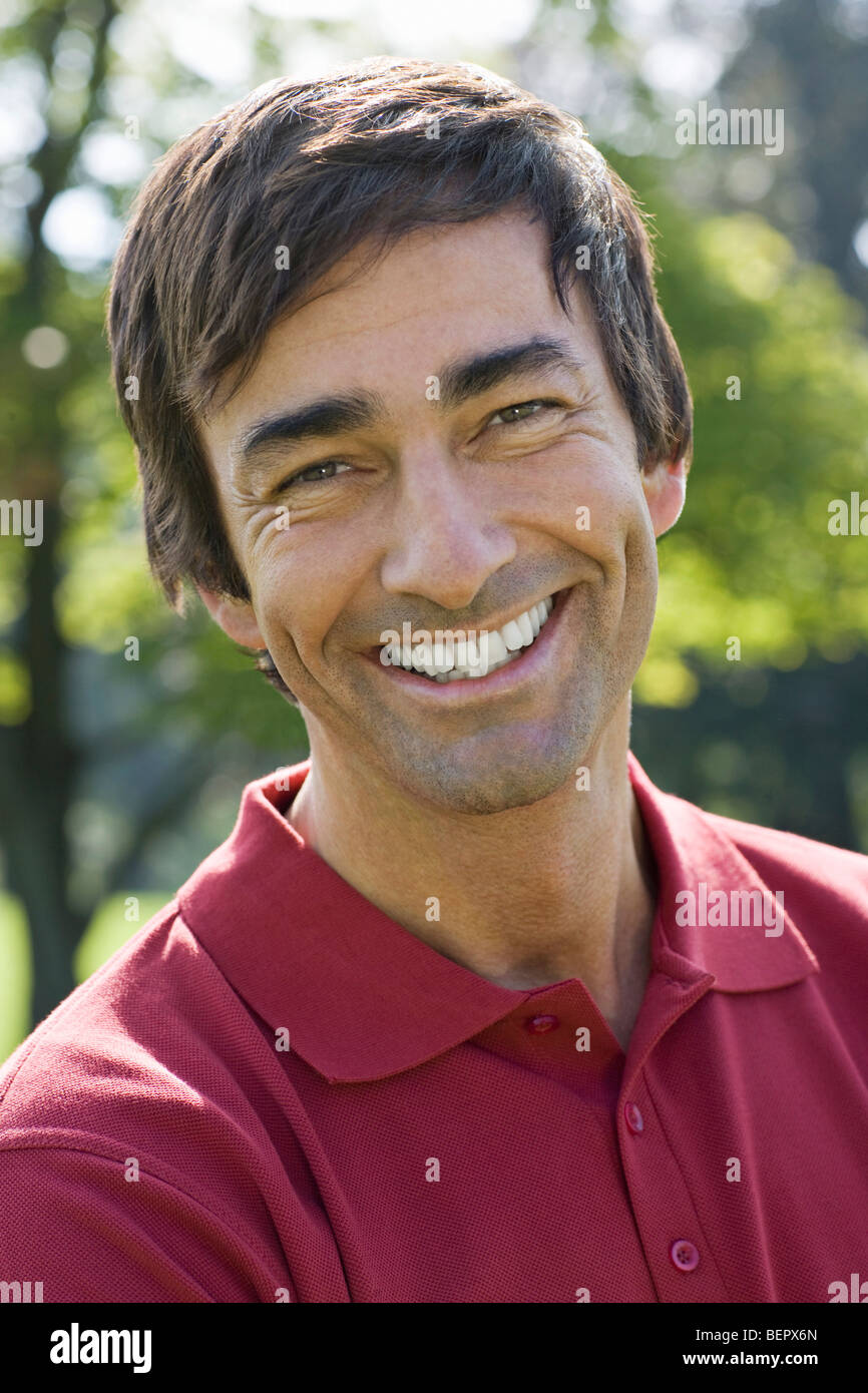 A portrait of a middle aged man. Stock Photo