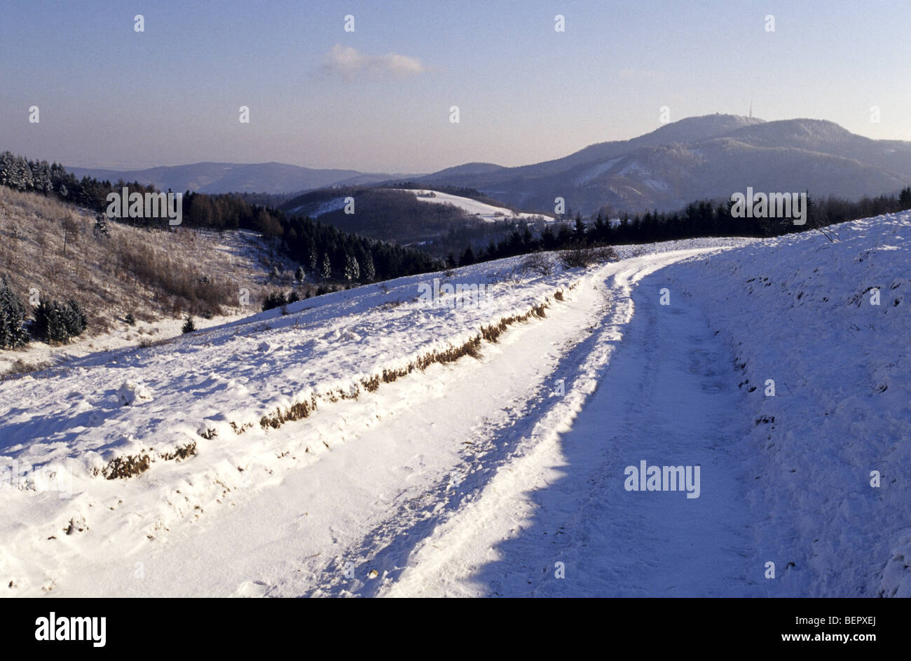 Winter scenery in Central Slovakia, location: Stiavnicke vrchy Stock Photo  - Alamy