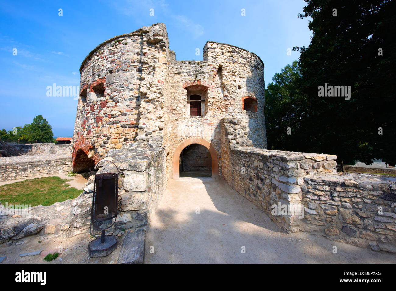 Kinizsi castle, Nagyvdzsony Var, Balaton Hungary Stock Photo