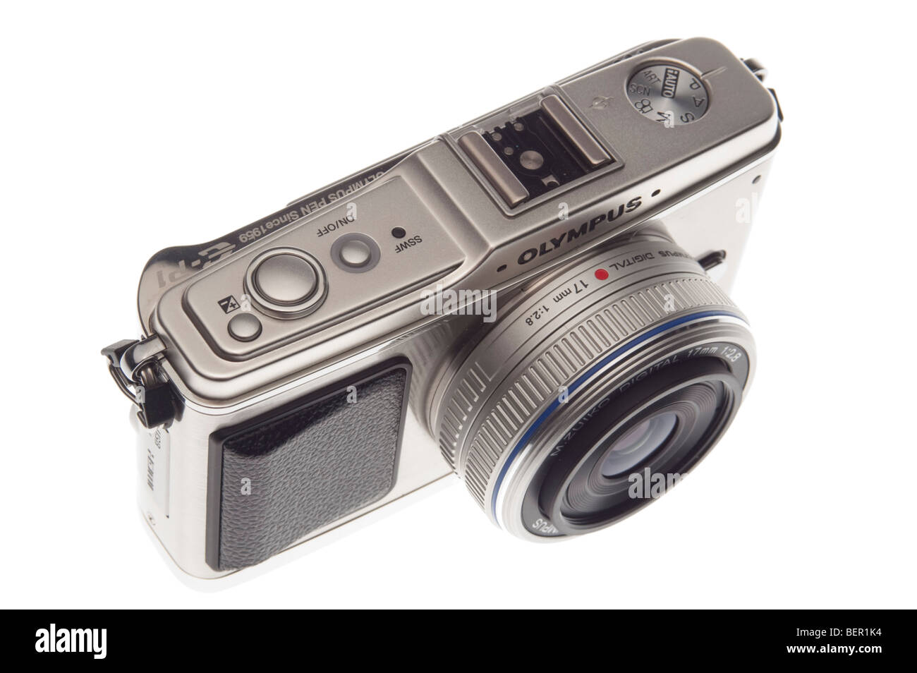Olympus 'Pen Digital' or EP-1 FourThirds format digital camera 2009 with retro metal styling Stock Photo