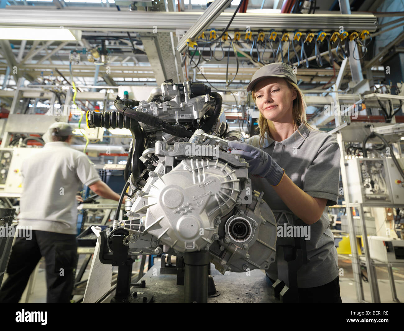 Car Workers Building Car Parts Stock Photo Alamy
