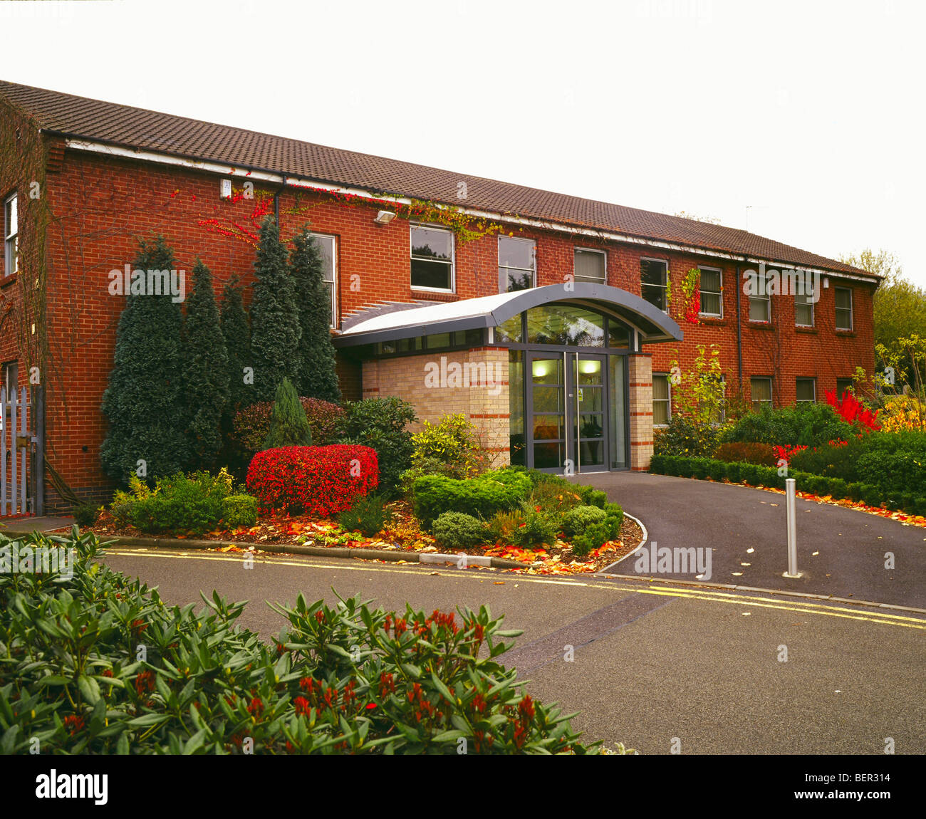 Front entrance of house building company head office Stock Photo Alamy