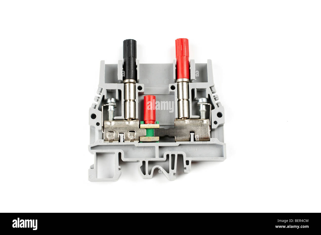 Industrial terminal block (or clamp) isolated on white background Stock Photo Alamy