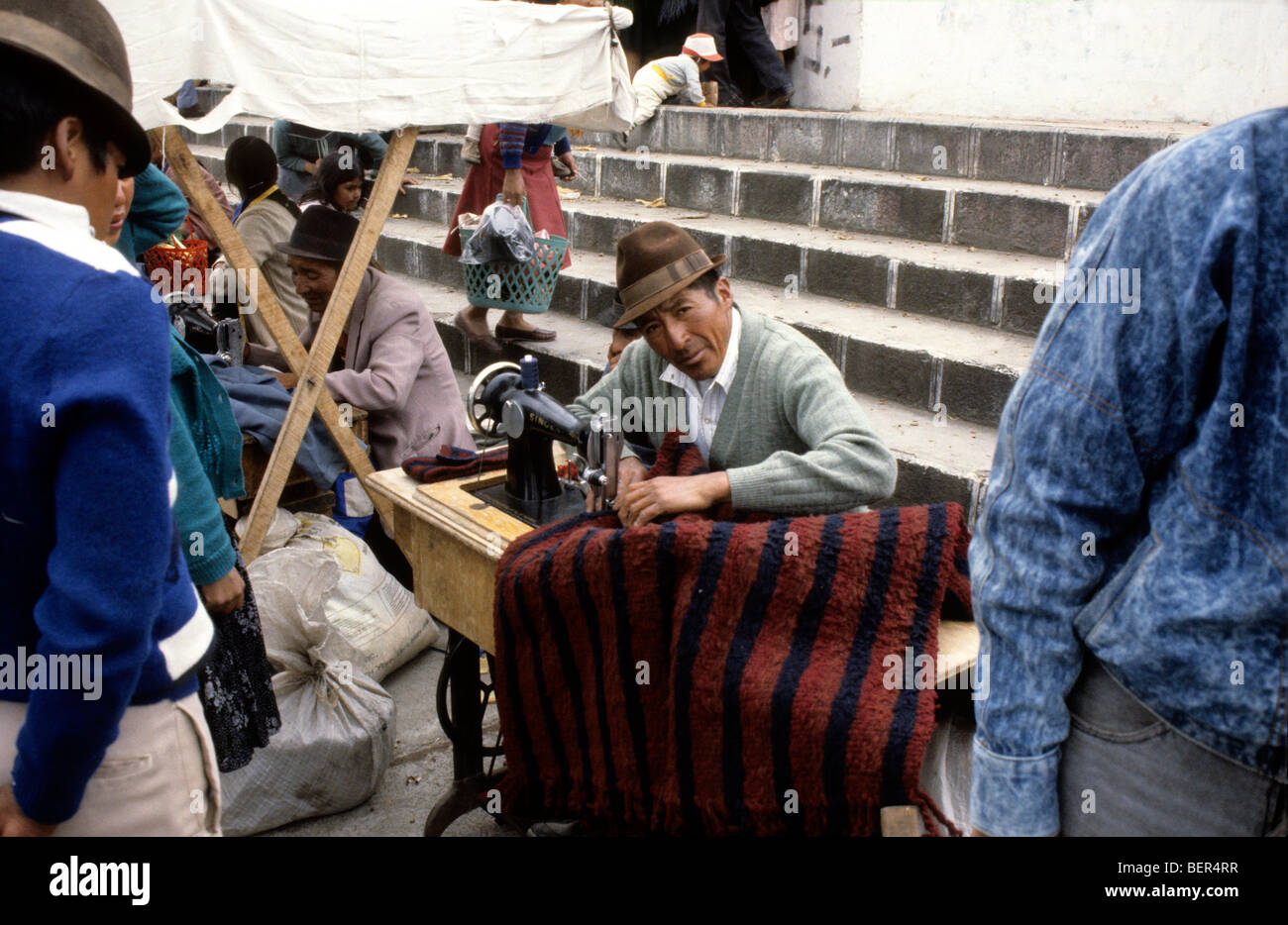 Market taylor.  Ecuador highlands local market. Stock Photo