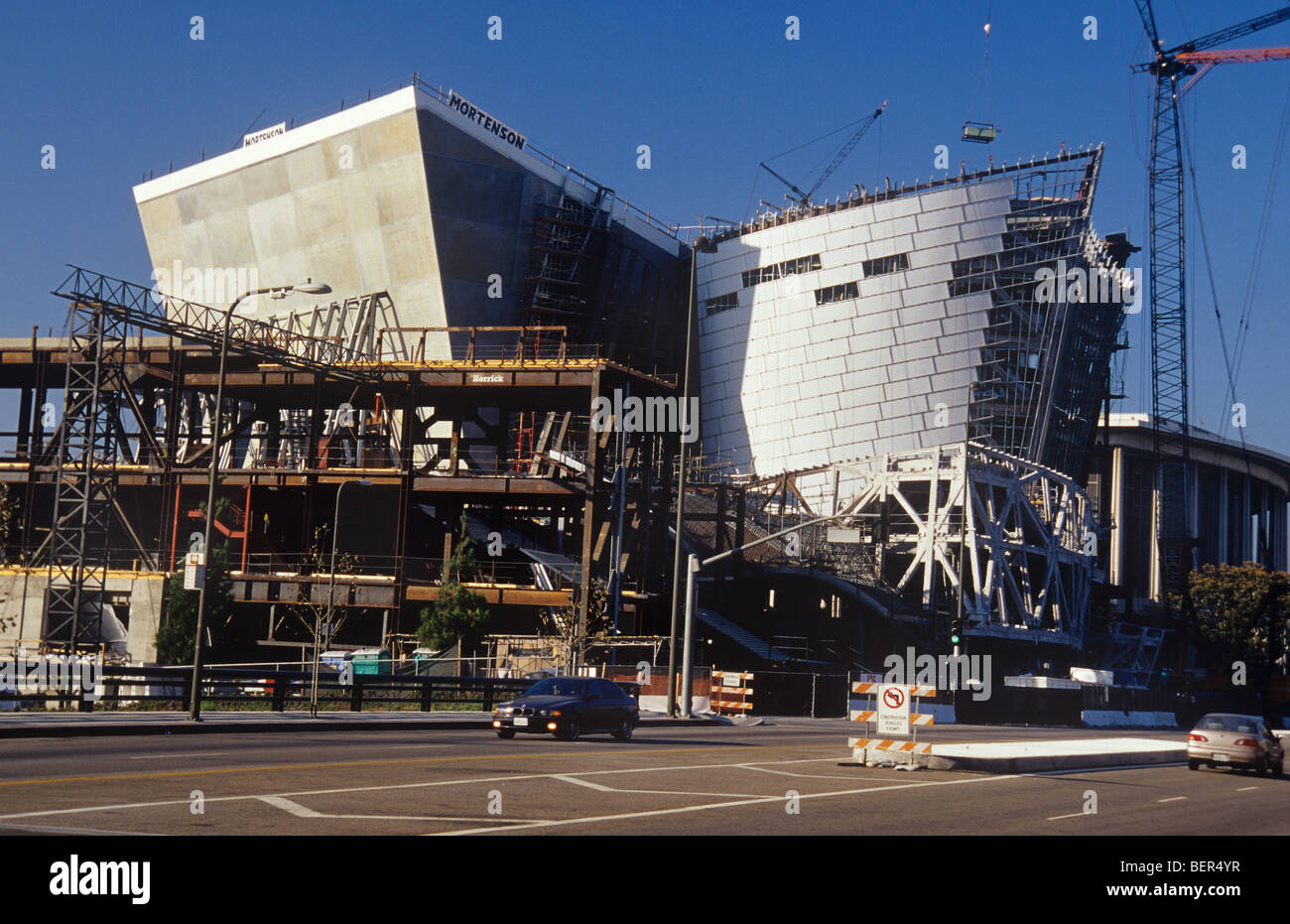 Disney Hall under construction in downtown Los Angeles, CA Stock Photo