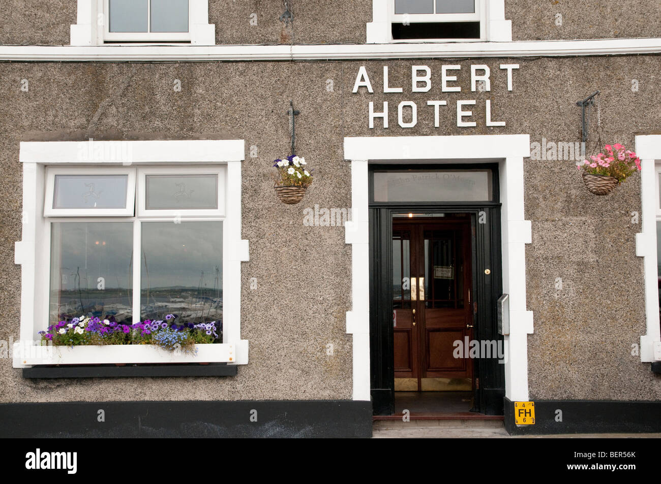 Frontage of the The Albert Hotel, a pub and bar in Port St Mary Isle of Man. Stock Photo