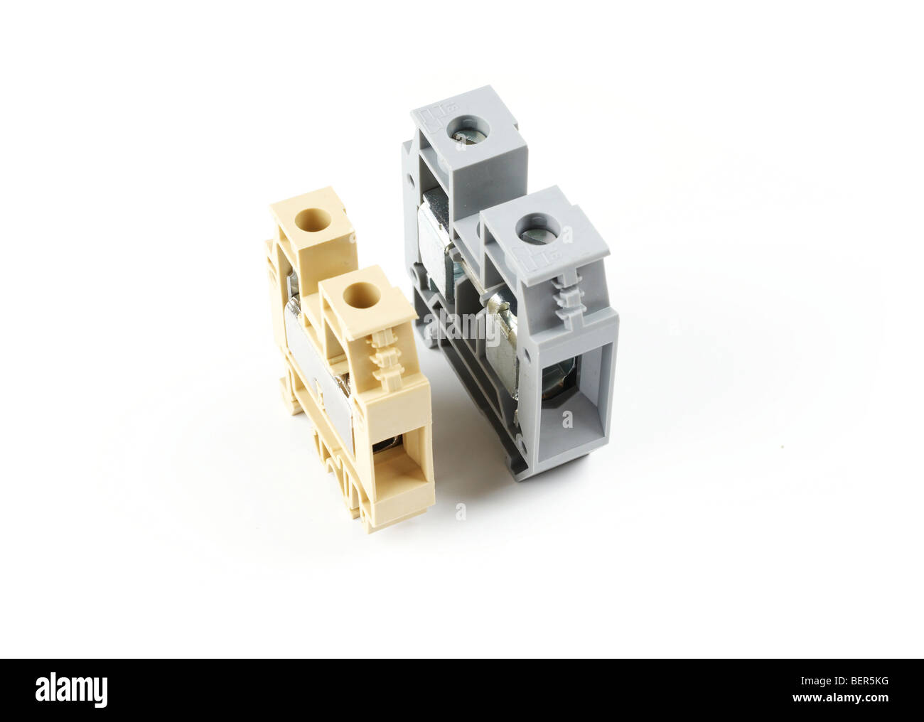 Industrial terminal blocks (or clamps) isolated on white background Stock Photo Alamy