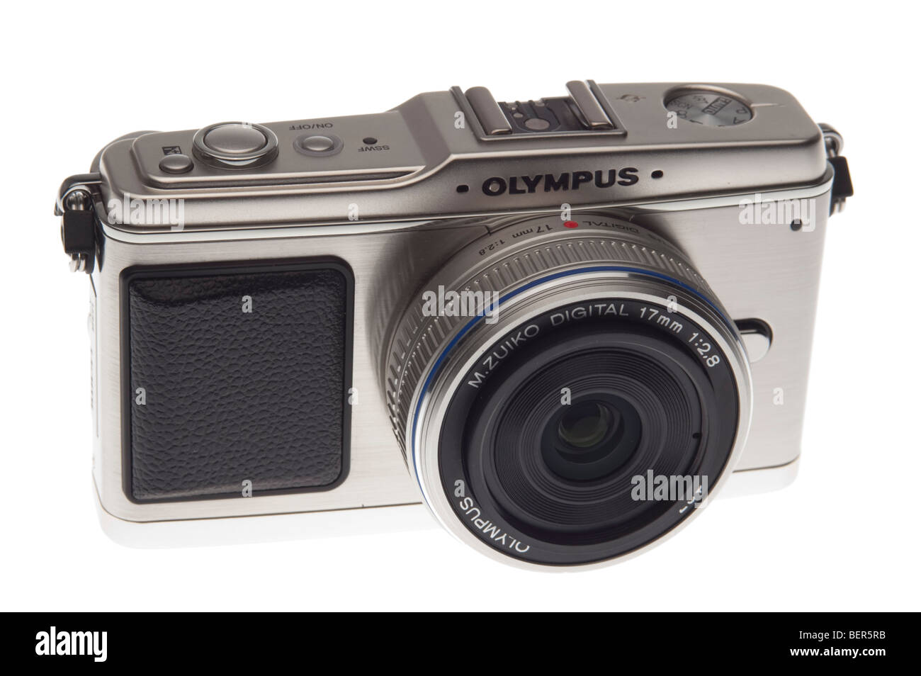 Olympus 'Pen Digital' or EP-1 FourThirds format digital camera 2009 with retro metal styling Stock Photo