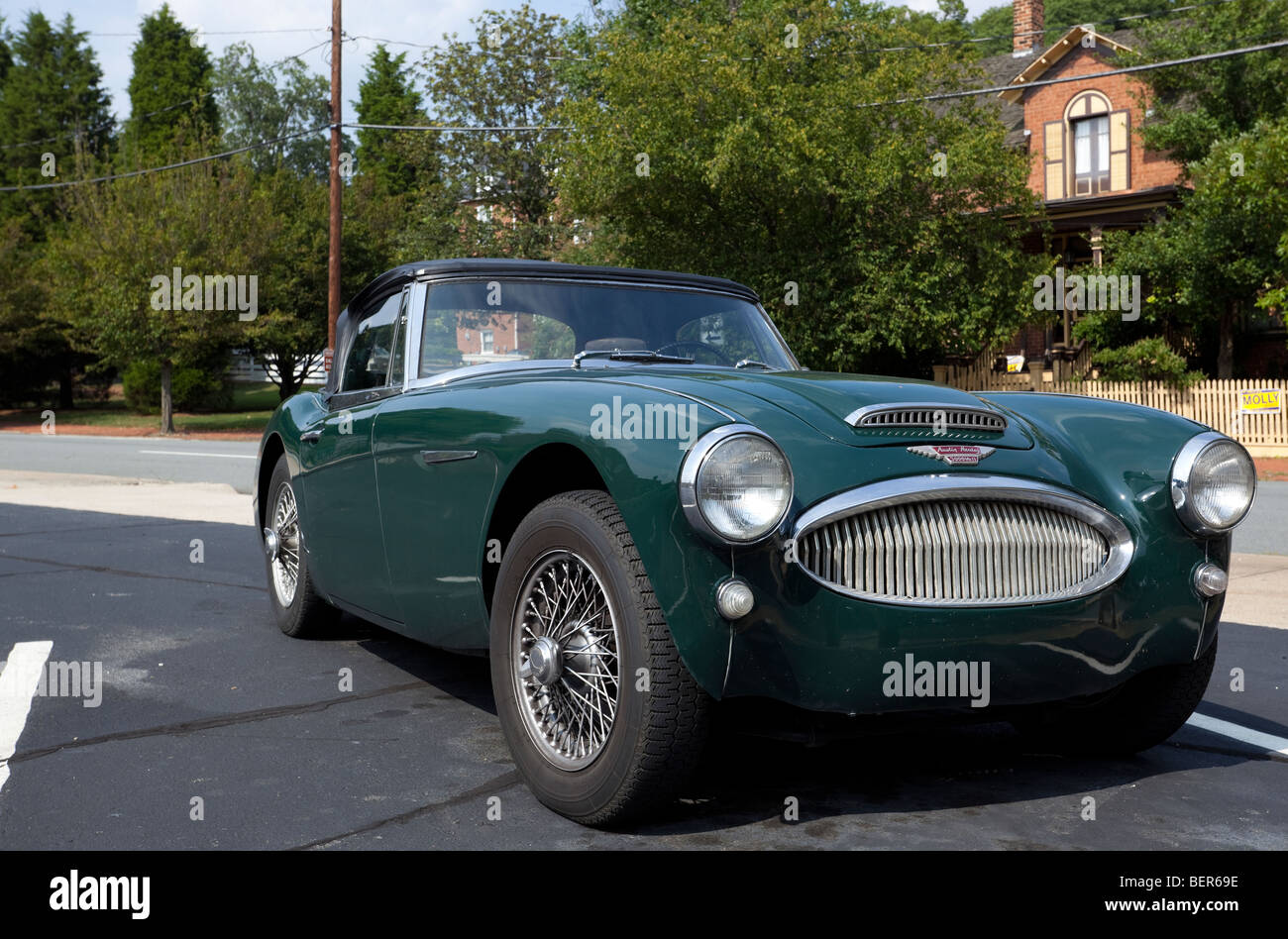 Front view of a classic car parked on the street, WinstonSalem, North