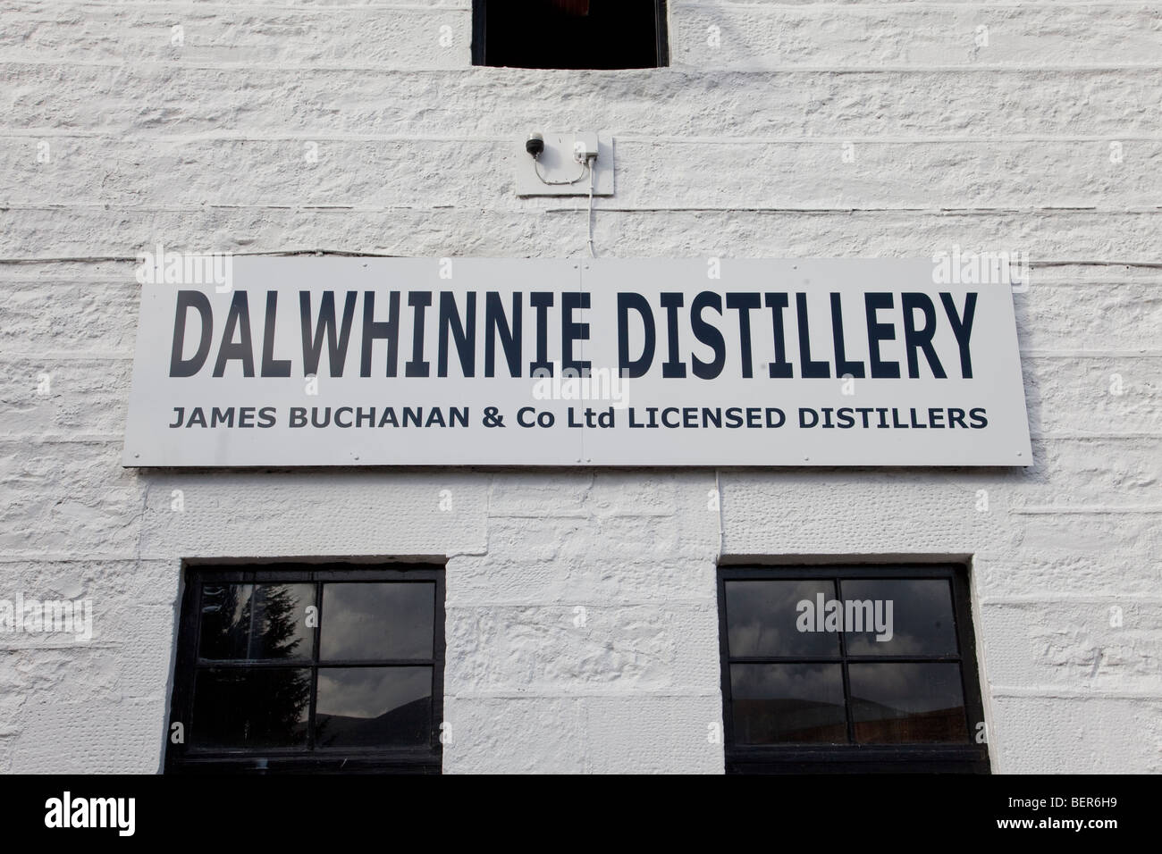 Dalwhinnie Distillery sign Stock Photo