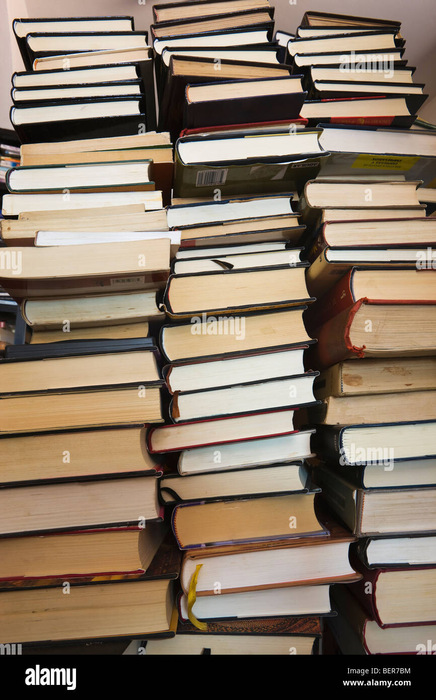 Tall piles of books Stock Photo Alamy