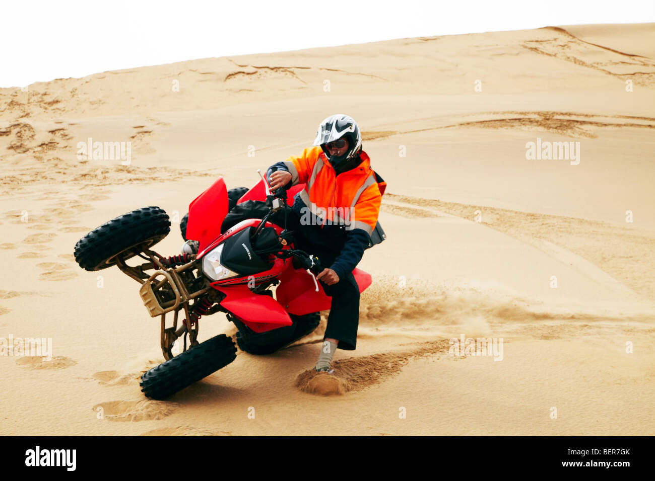 Quad biking in sand dunes, Swakopmund, Namibia Stock Photo 26326403