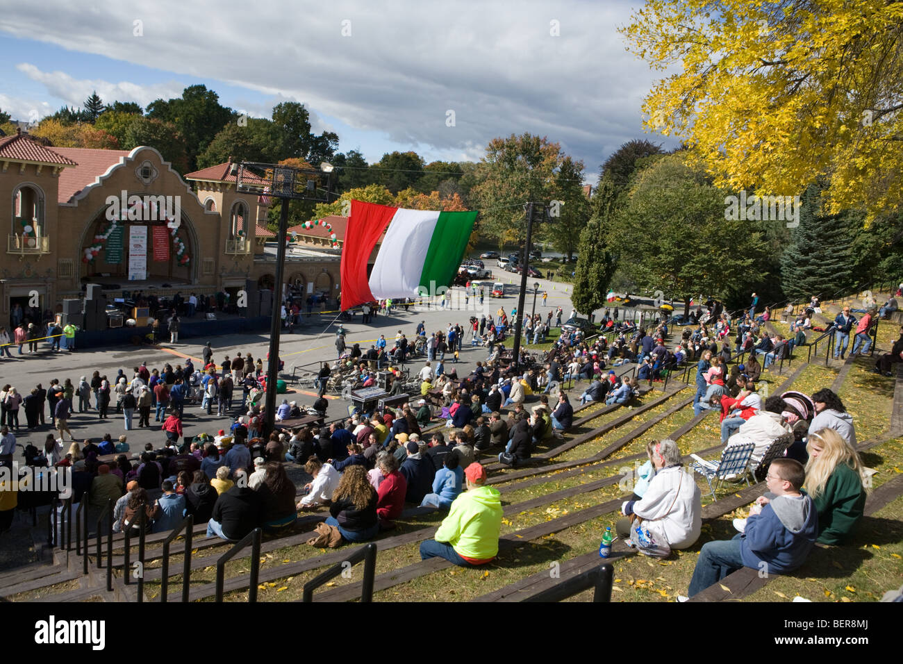 Italian festival draws crowds to Washington Park, Albany, New York Stock Photo