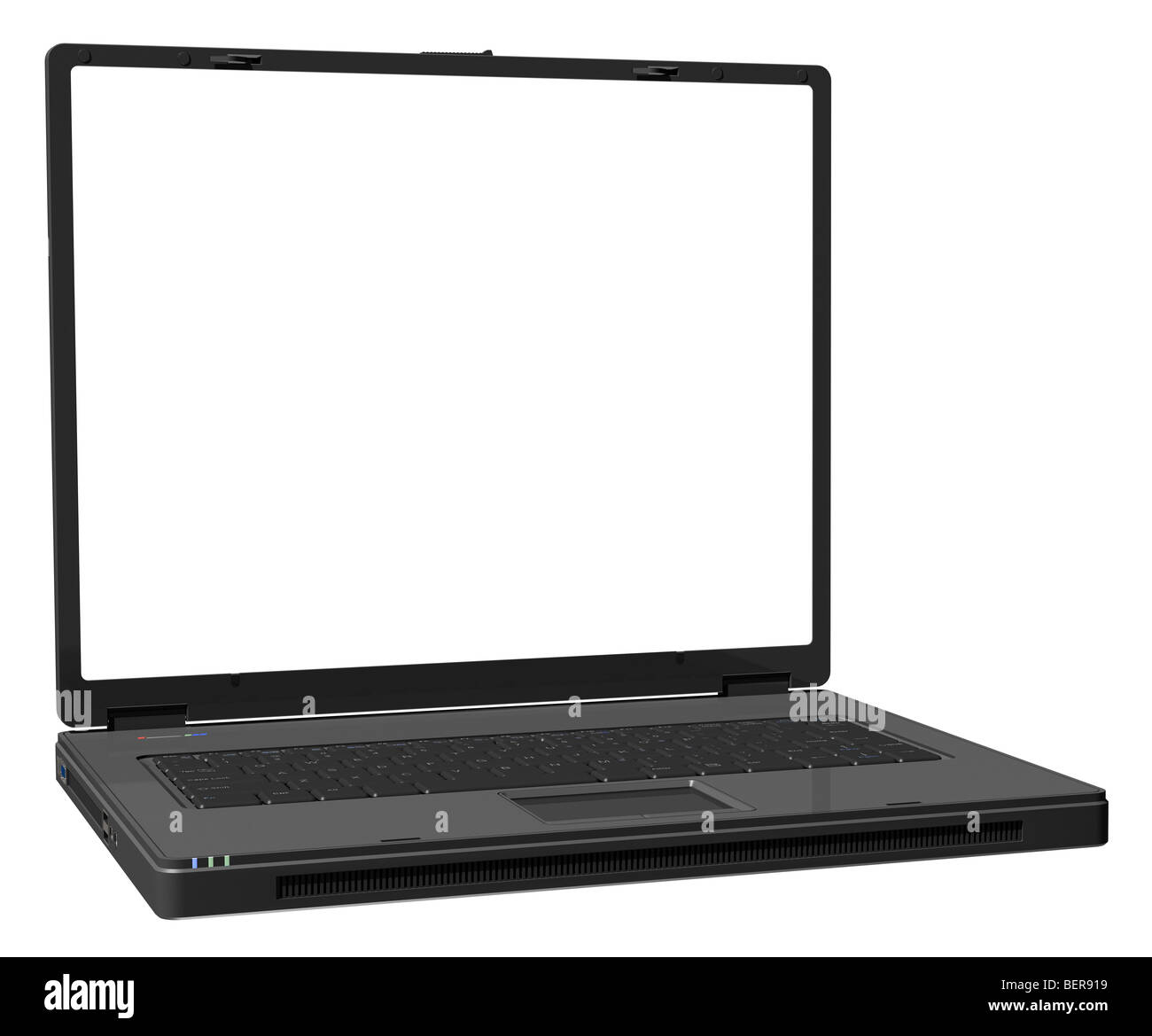 Isolated black laptop on a white background Stock Photo