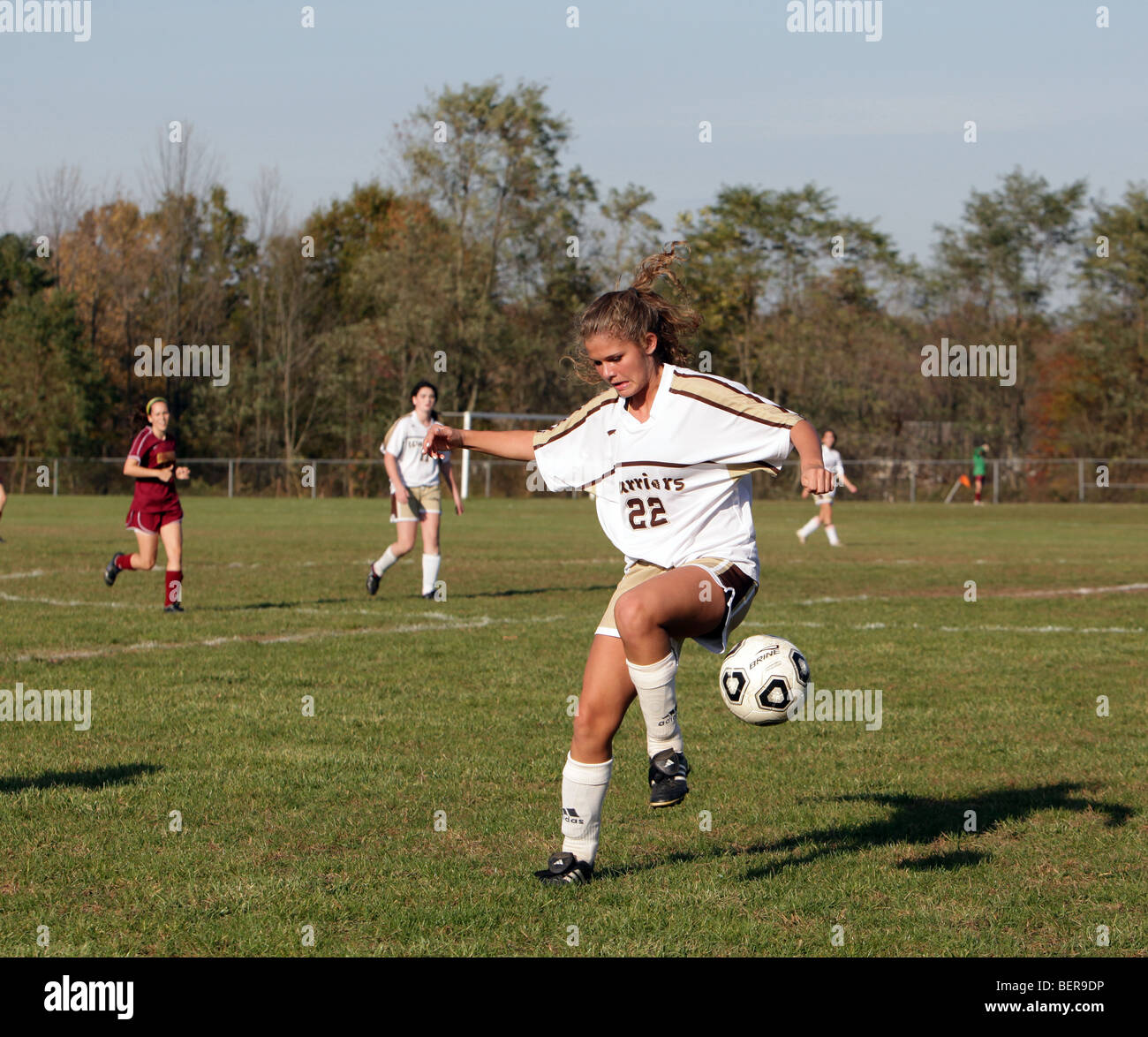 Teenage Girls Playing High School Soccer Football Stock Photo Alamy Teenage Girls Playing High School Soccer Football Stock Photo Alamy