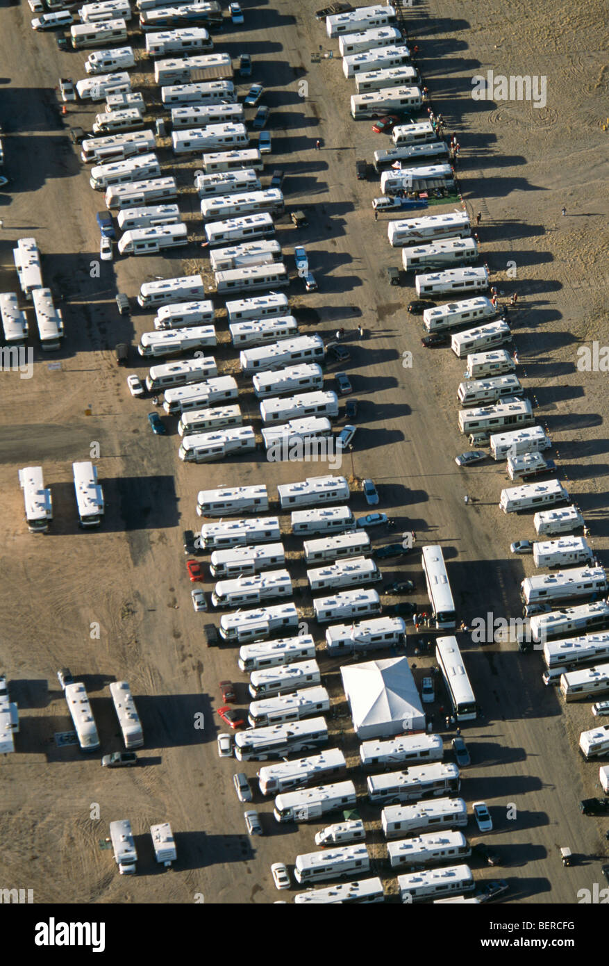 Aerial view of parking area for recreational vehicles, Albuquerque, New
