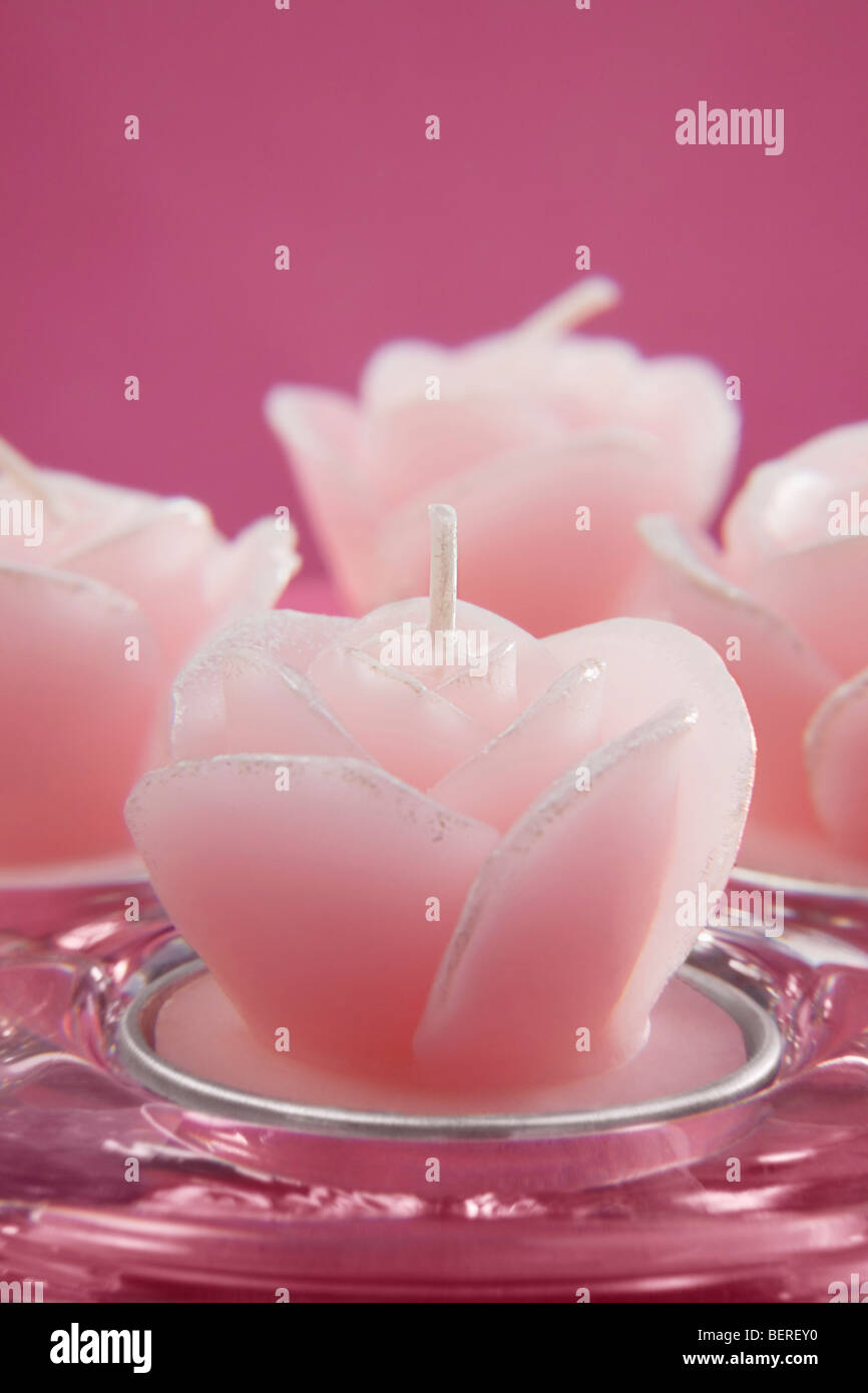 Decorative pink candles Stock Photo Alamy