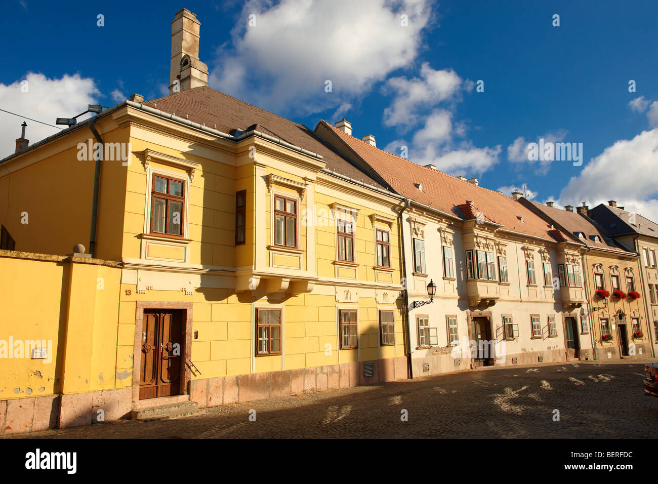 Classist and Copf style houses - ( Győr ) Gyor Hungary Stock Photo