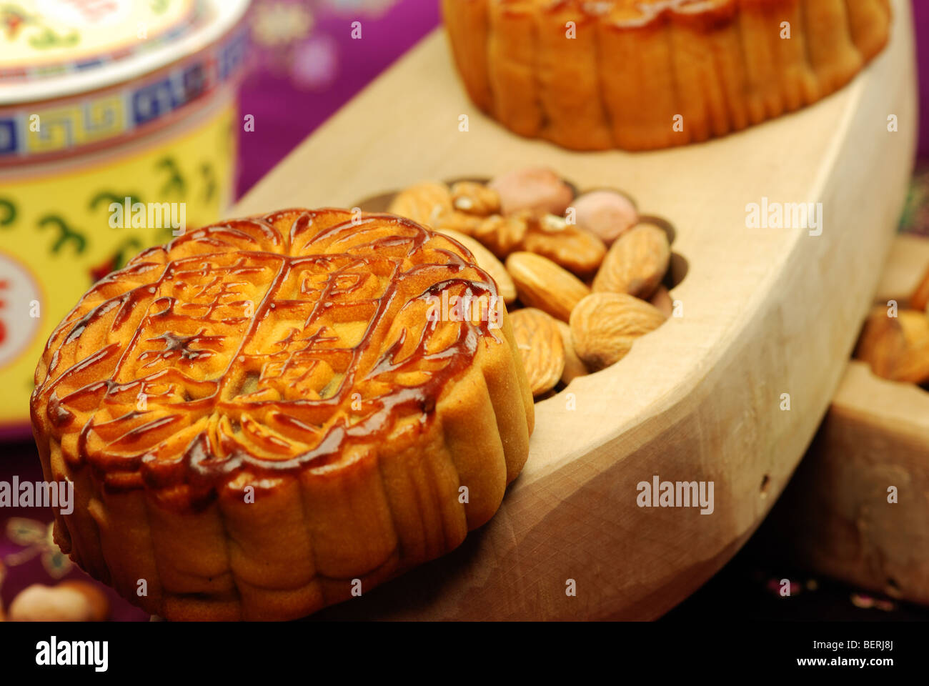 Chinese famous food--Moon cake Stock Photo