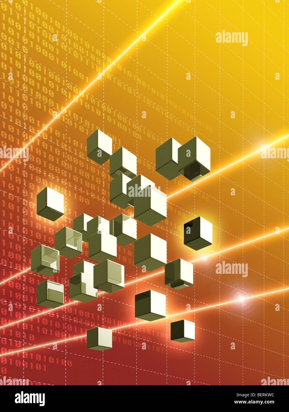 Binary codes and blocks Stock Photo Alamy