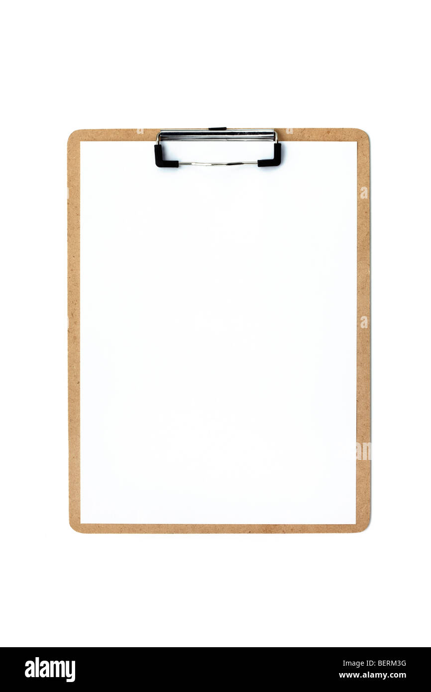 Clipboard and White Paper Stock Photo Alamy