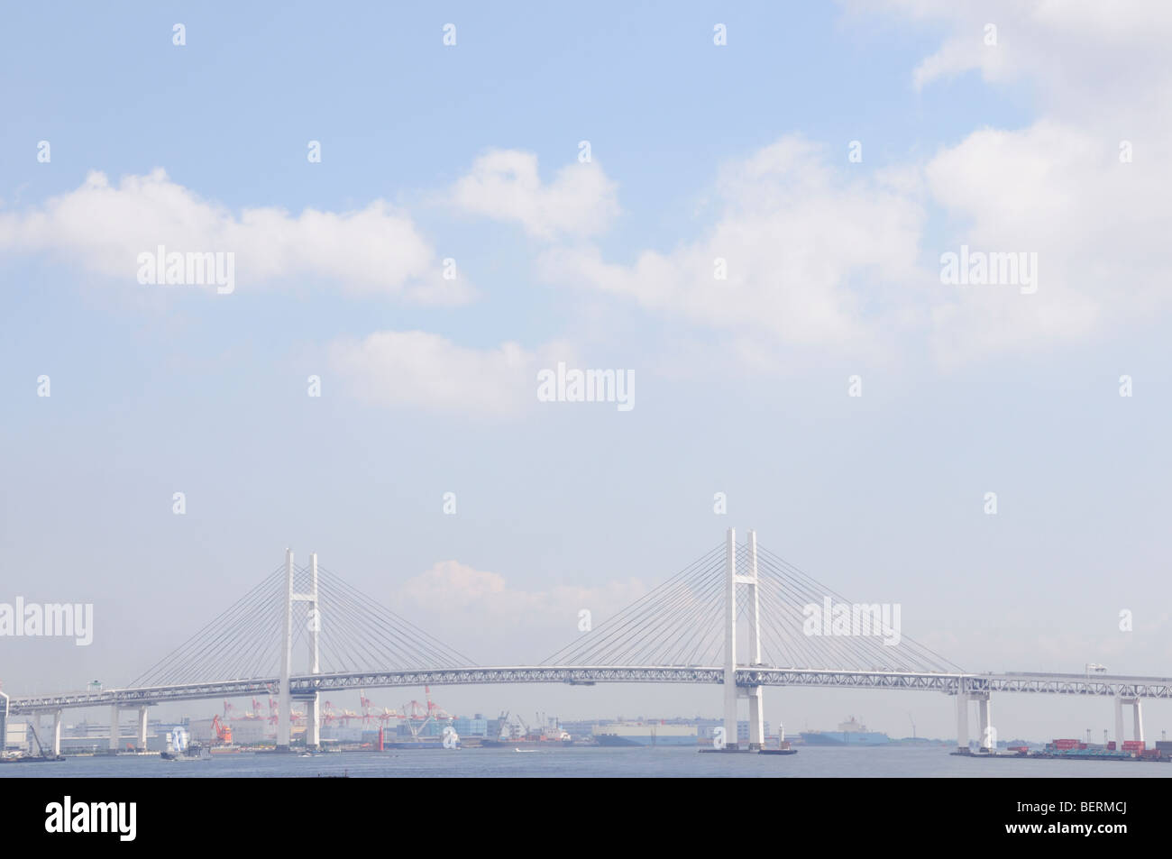 Yokohama Bay Bridge Stock Photo
