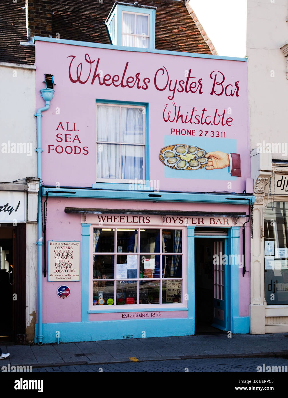 Wheelers Oyster Bar, Whitstable; a renowned eating place Stock Photo