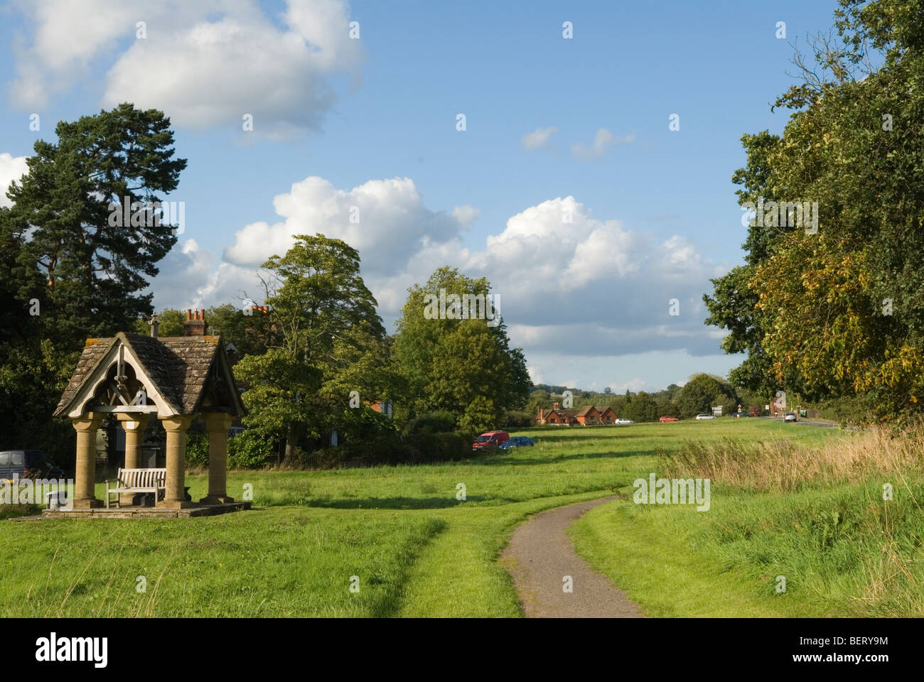 Ockley Village Surrey England. Village Common and green with Victorian