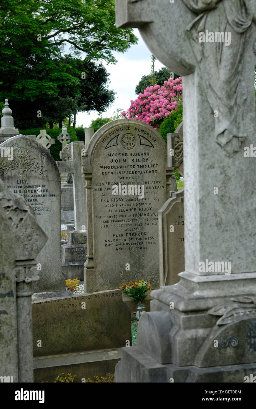 Eleanor Rigby Gravestone at St Peter's church Woolton Liverpool Stock Photo