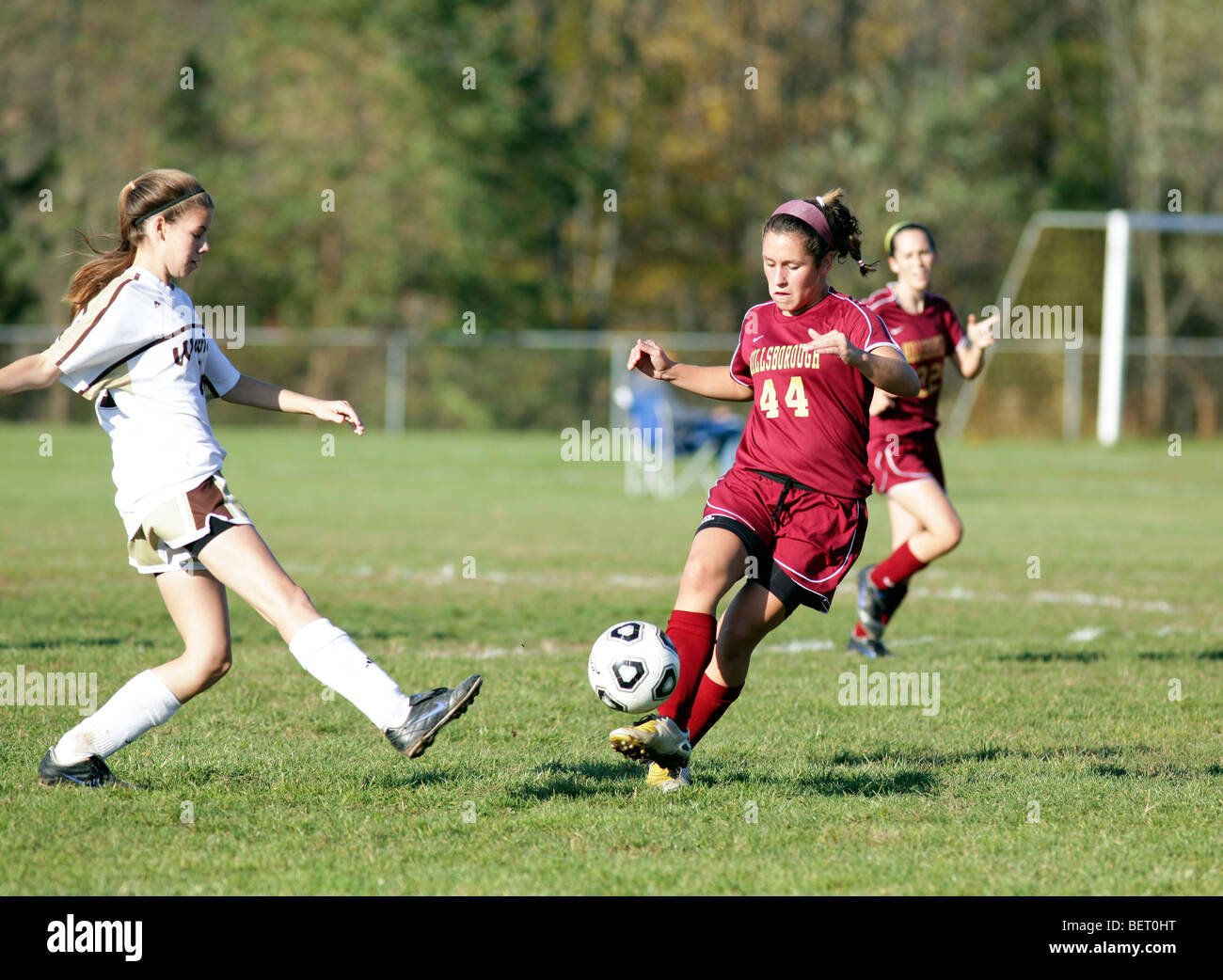 Teenage girls playing high school soccer football Stock Photo Alamy