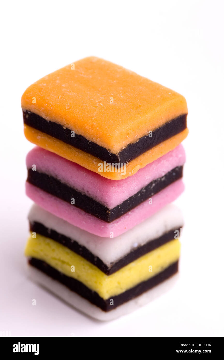 Stacked Liquorice Allsorts Stock Photo Alamy