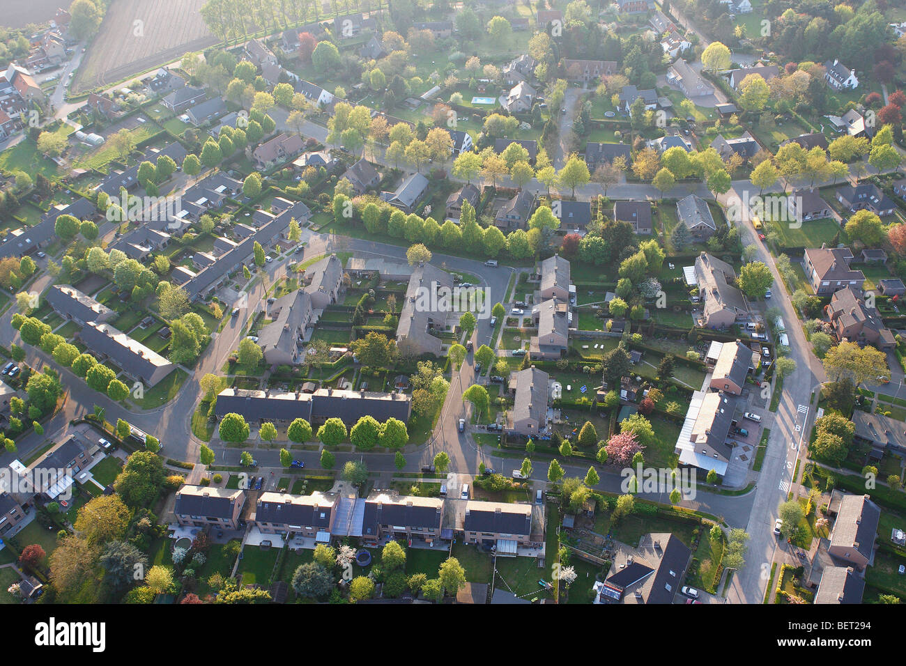 Ribbon development, urbanisation at the border of agricultural area ...