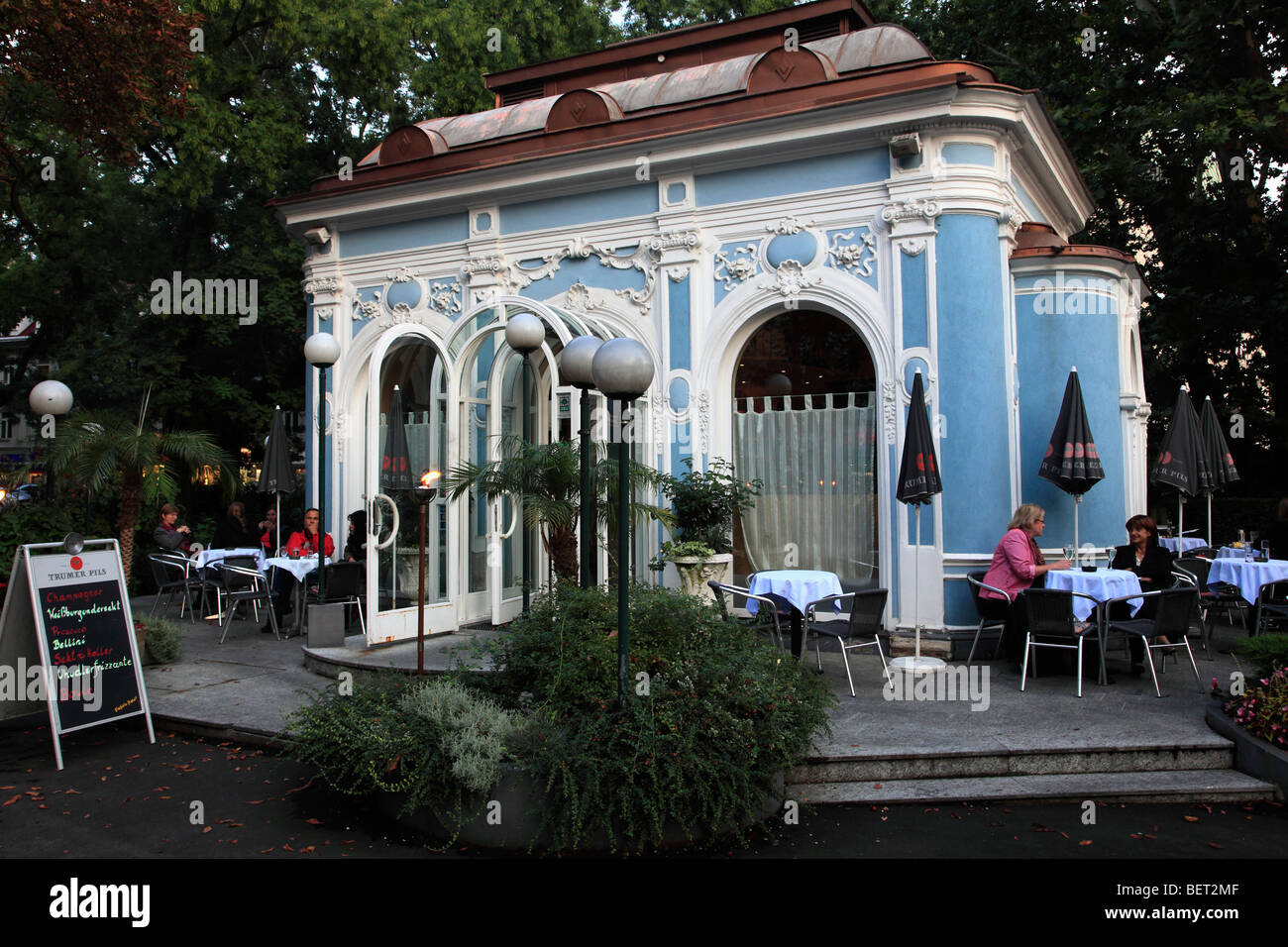 Austria, Graz, kiosk in Stadtpark, cafe, people Stock Photo - Alamy